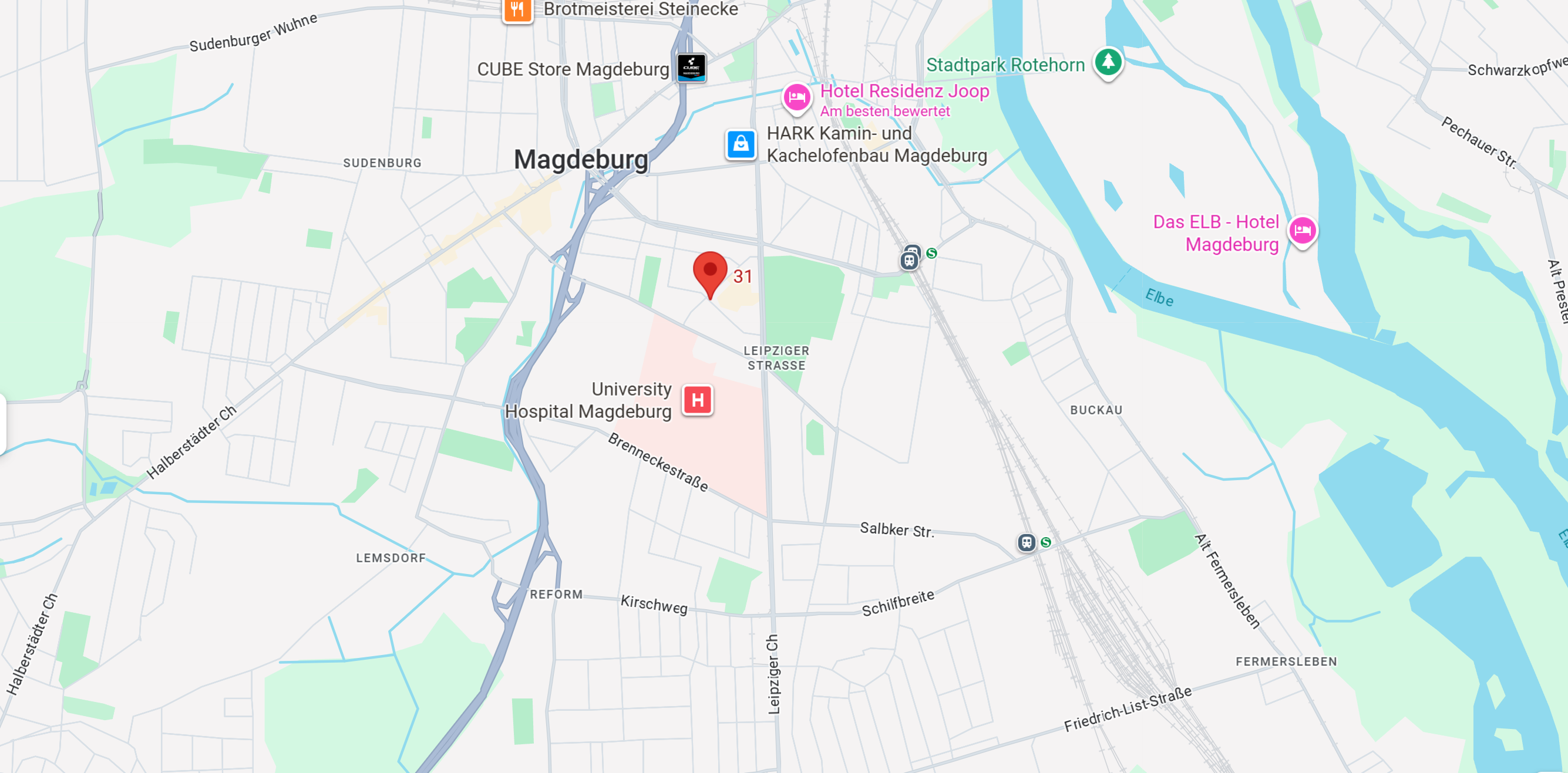 Anfahrtsskizze: Semmelweisstraße 31, 39112 Magdeburg
